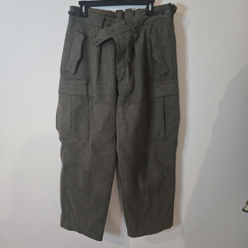 Vintage 1962 German Bulag Munchen Military Pants Uniform Wool Trousers Green